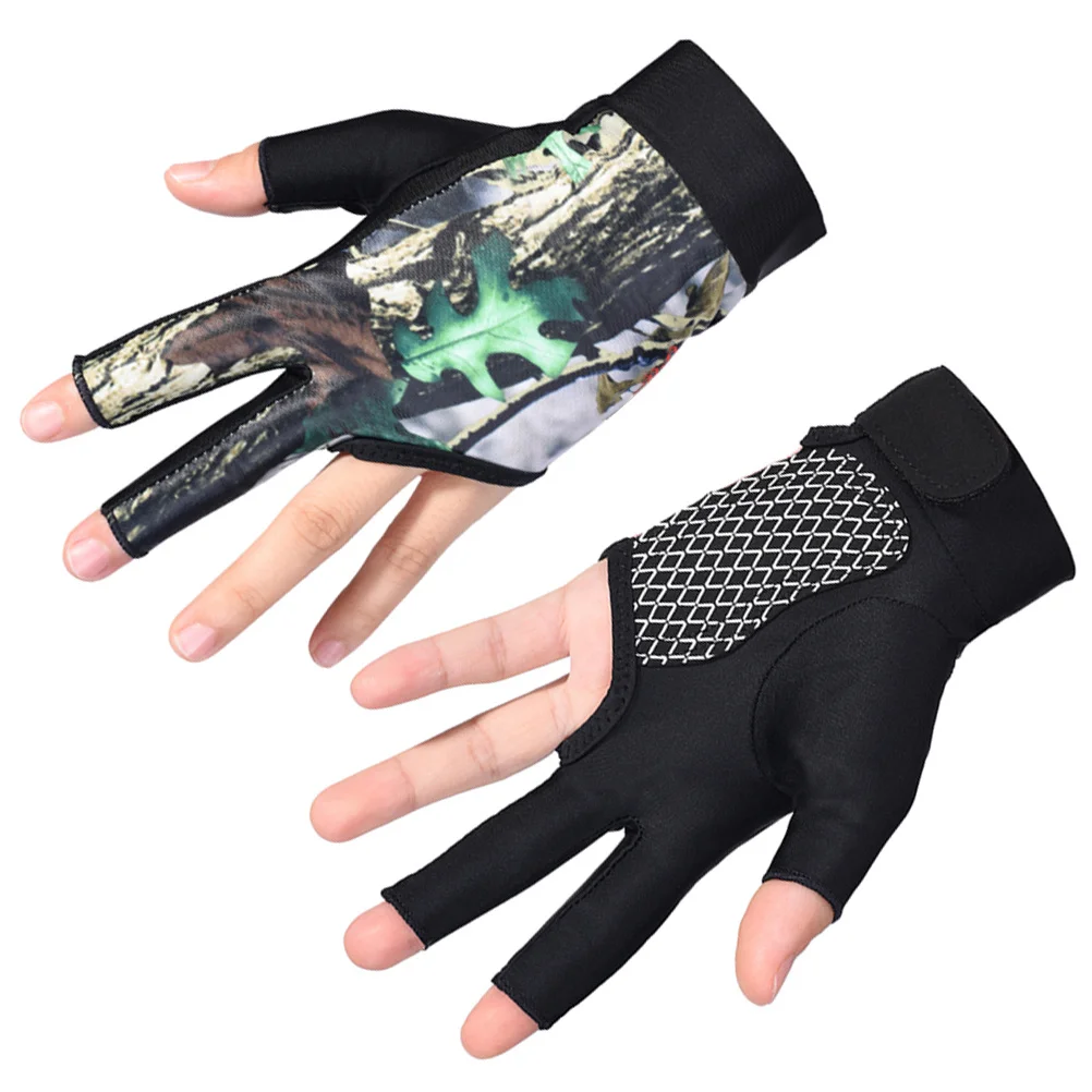 

3 Fingers Billiard Cue Glove Lightweight Anti Slip Breathable Snooker Glove Size L Elastic Wrist Fit for Men Women