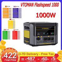 VTOMAN Flashspeed 1000 Portable Power Station, 1000W(2000W Peak), 828Wh LiFePO4 Battery, with AC/USB/DC Output Ports