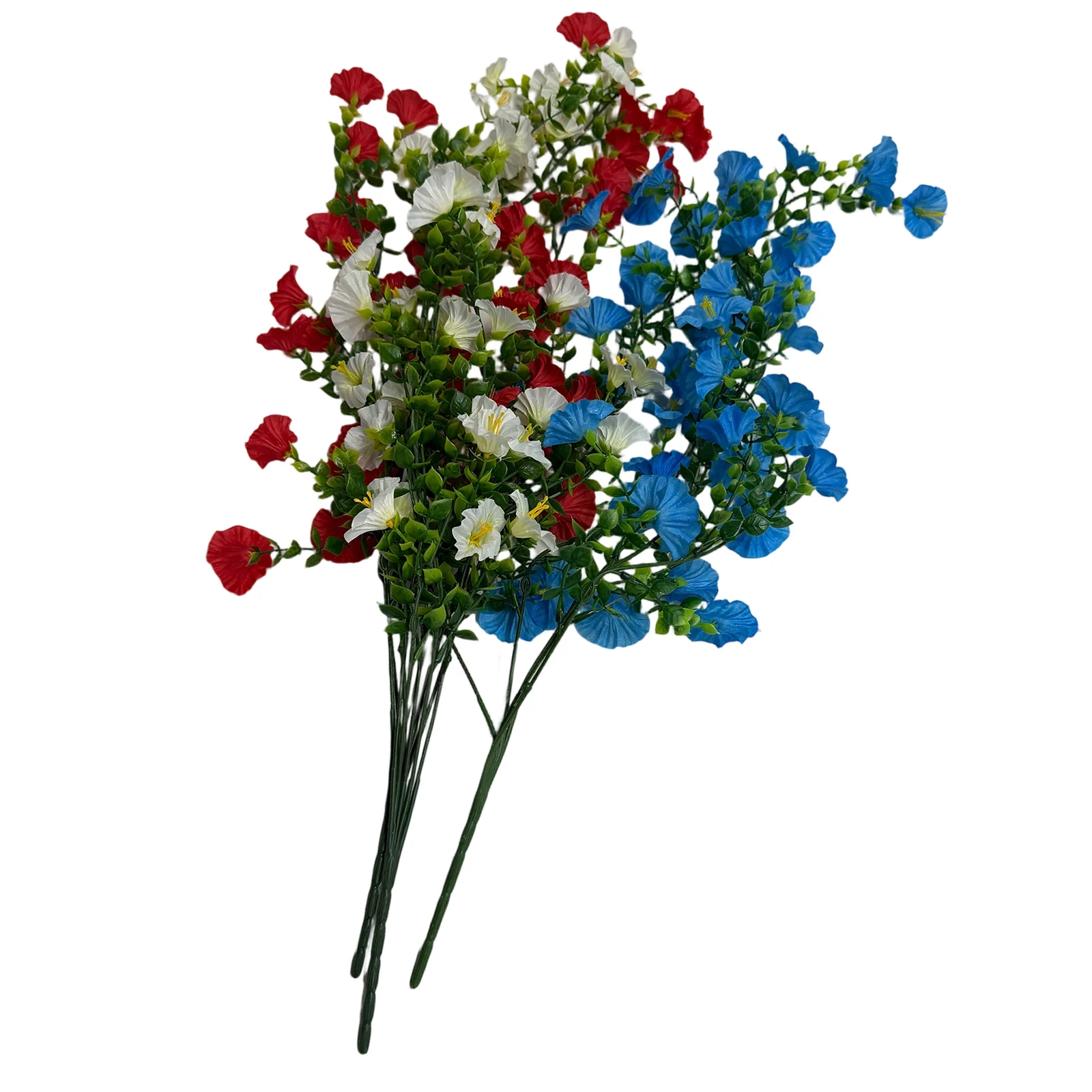 

250 Th Anniversary Patriotic Fake Flowers for Outdoors Fake Hanging Basket Flowers Fake Greenery Garland for Home Decorations