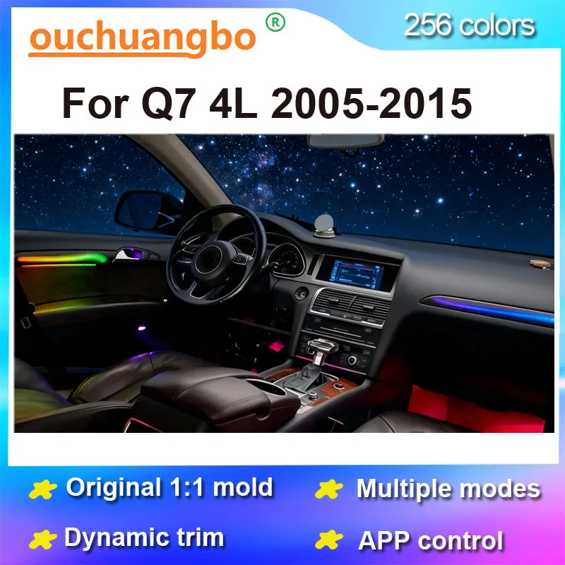 

Ouchuangbo LED Ambient Light for Q7 4L 2005-2015 Atmosphere Lamp Backlight Interior mood Lighting Kit ambiente 256 colors