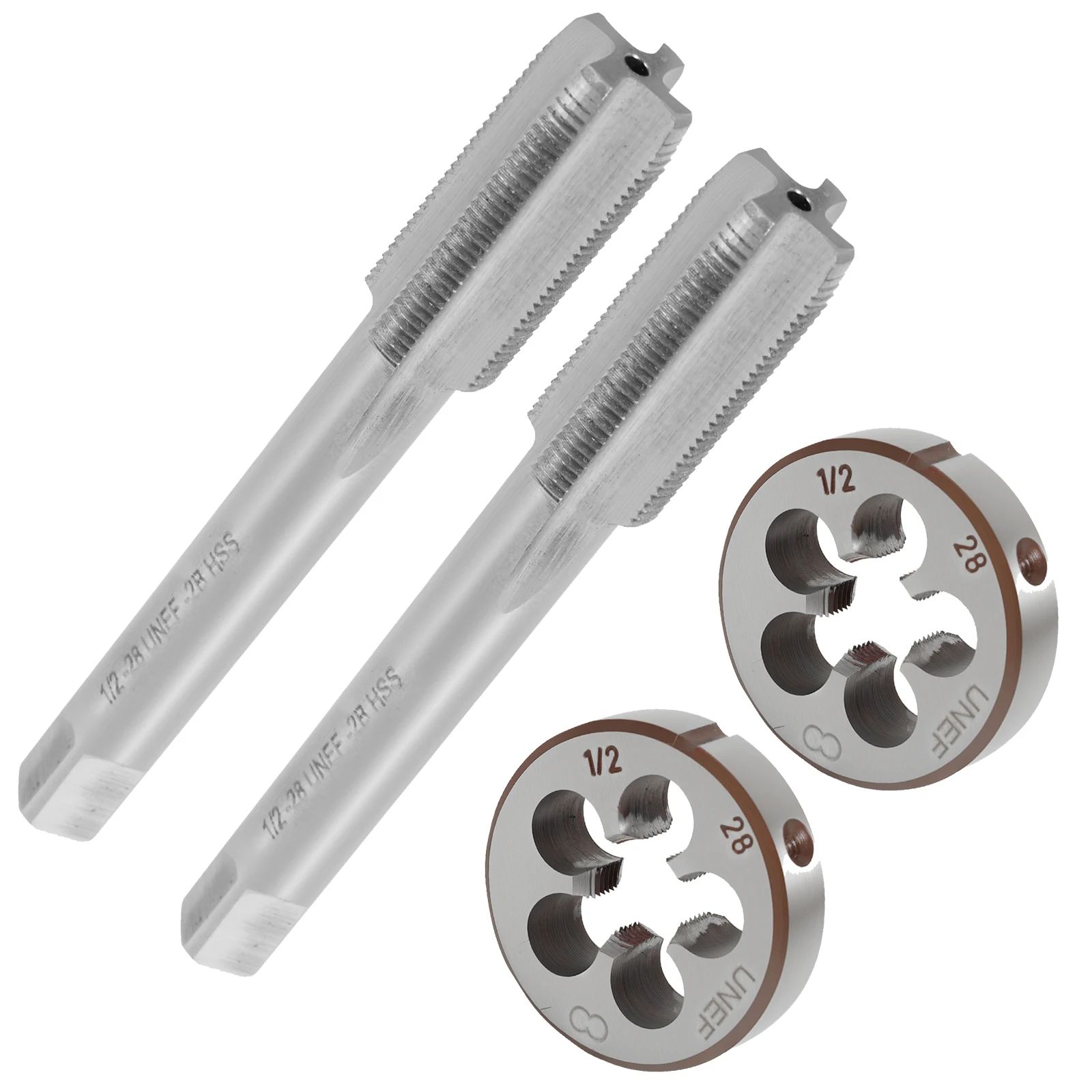 

1/2"-28 Tap and Die Set 1/2 x 28 HSS Machine Thread Tap Die Set for Processing Copper Brass Aluminum Cast Iron Hand Tools