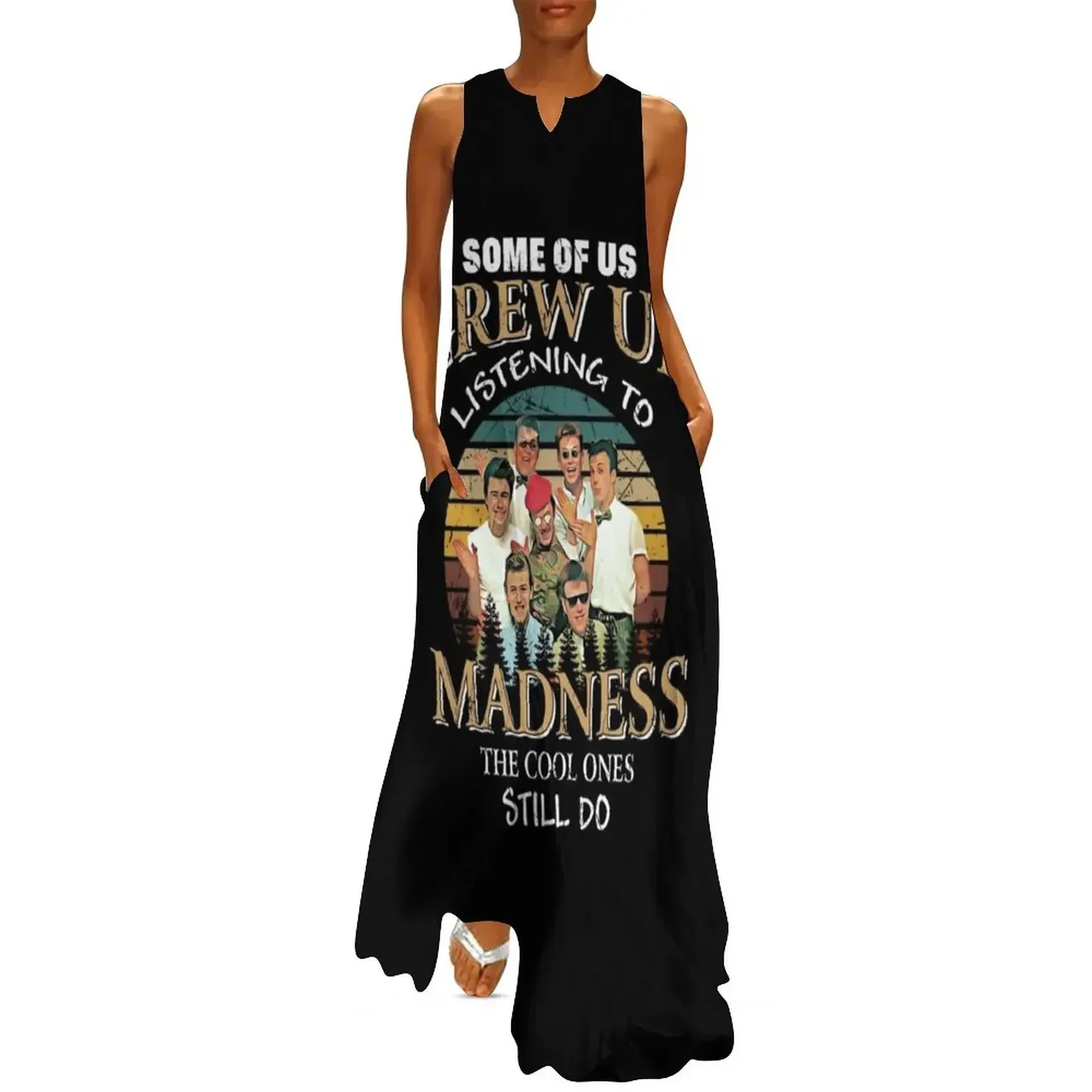 

Vintage listening to The madness retro band gift for fans Long Dress dress for women 2025 Long dress woman