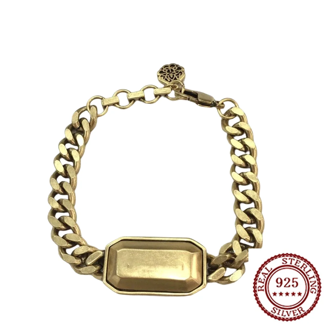 

2025 New Fashionable Classic Rectangular Bracelet with Female Personality and Retro Alphabet Style