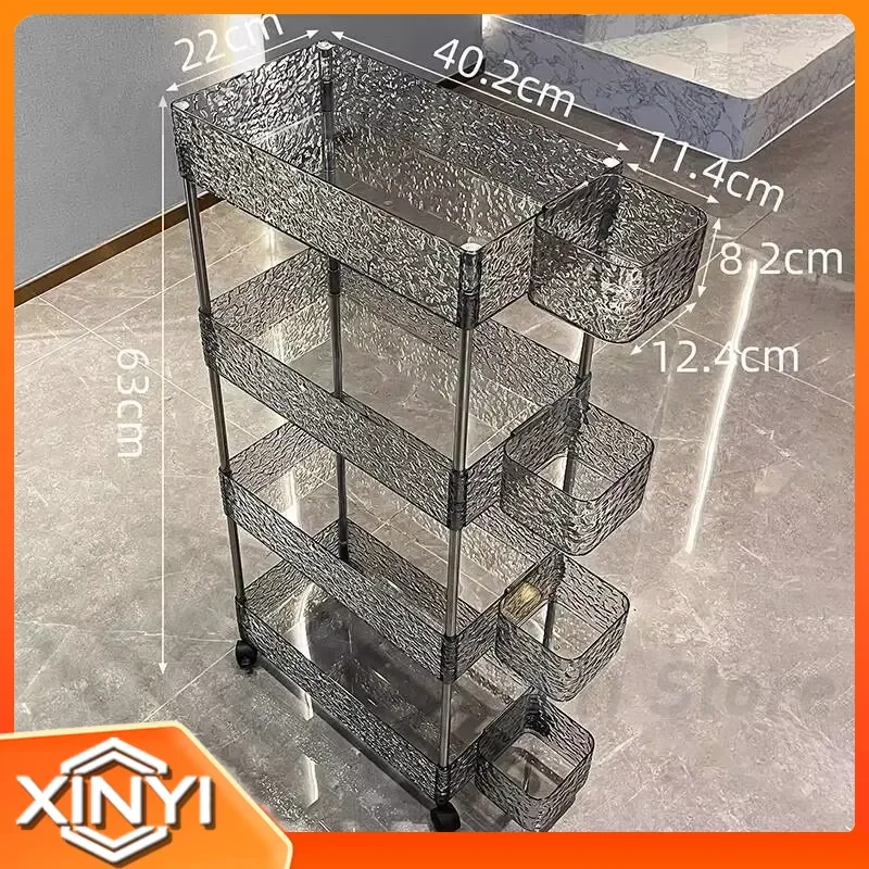 Acrylic Salon Trolley for Spa Manicure Rolling Tool Cosmetic Tattoo Lash Nails Wozek Narzedziowy Salon Furniture WKST