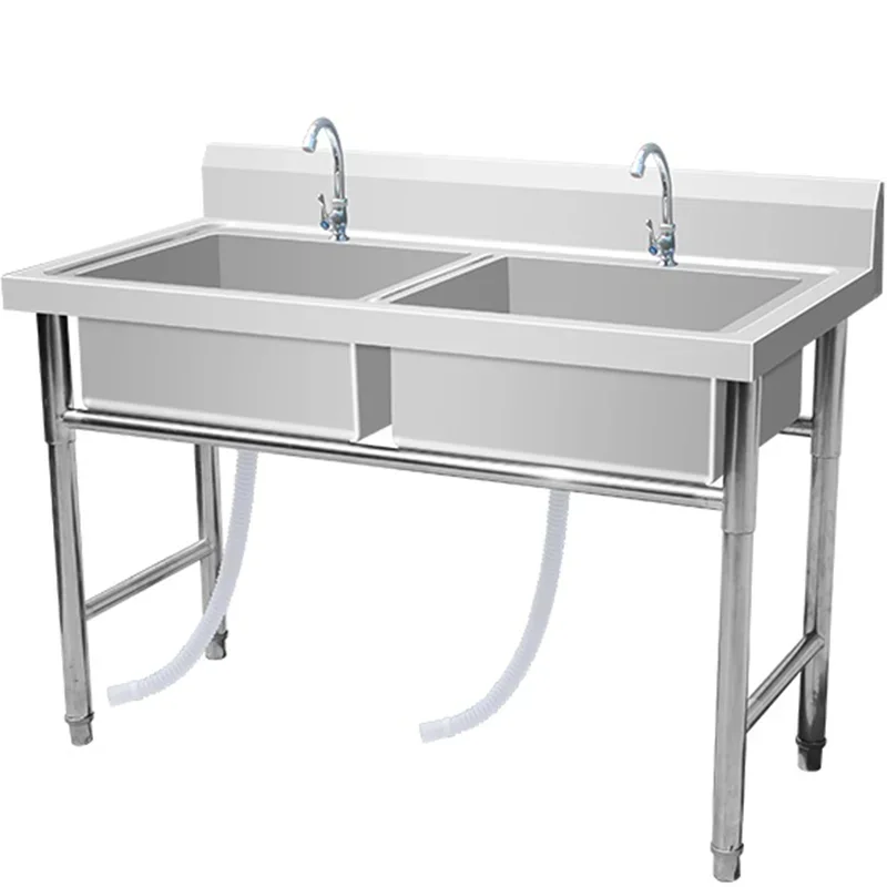 Double-Slot Single Sink Three-Slot Washing Basin Kitchen with Platform  Restaurant