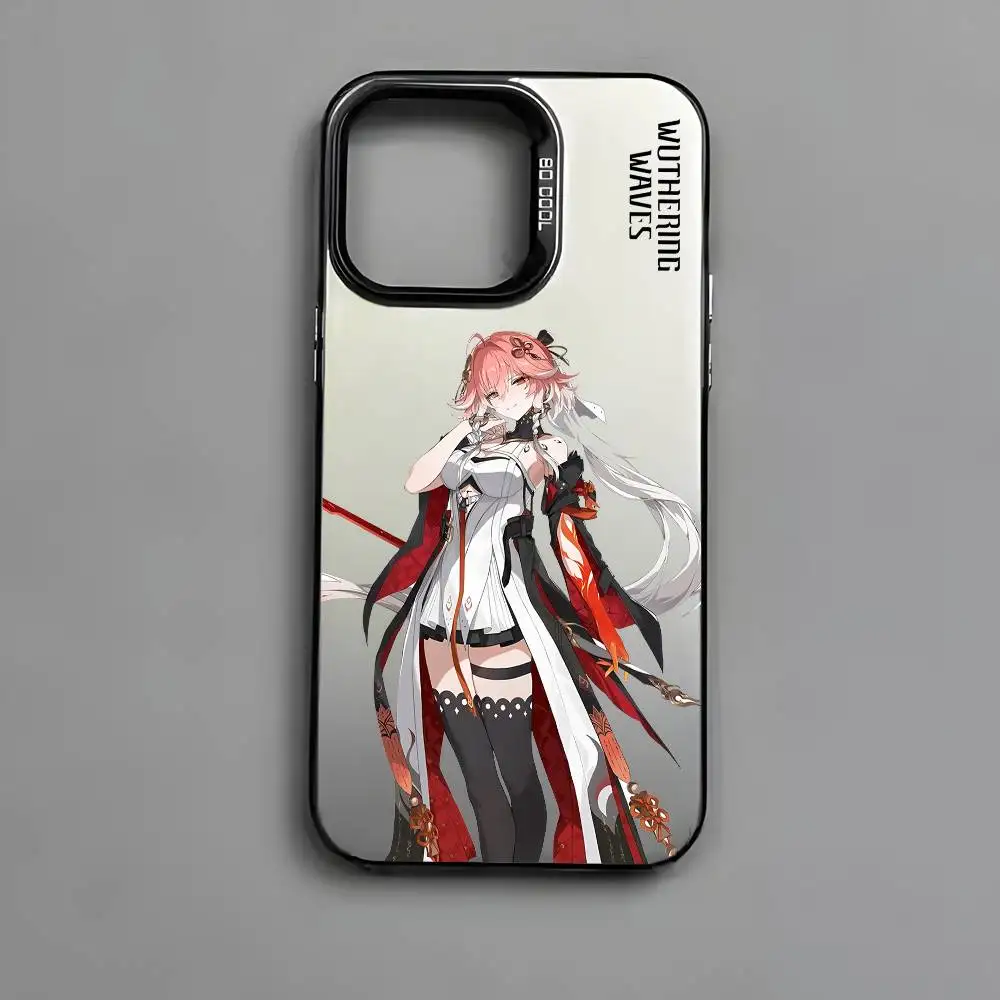 Changli Wuthering Waves Wiki جراب هاتف آيفون 17 16 15 14 13 12 11 Pro Max Air متعدد الألوان ماتي ليزر معدني أورورا فوندا #6