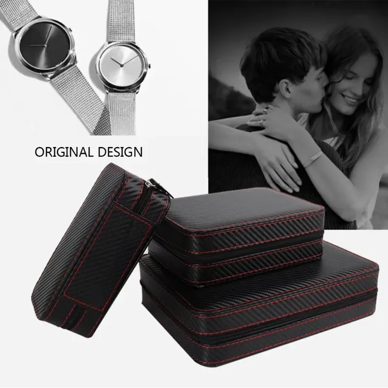 2/4/8 Grids Portable Watch Organizer Box Faux Leather Zipper Watches Display Box Wrist Watch Storage Boxes Case Watch BoxCustomi