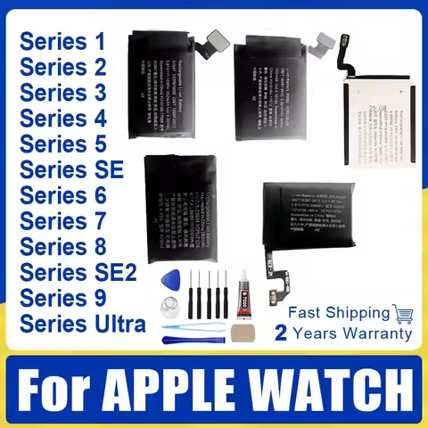 Watch Battery For Apple Watch Series SE 1 2 3 4 5 6 7 8 Bateria For IWatch S1 S2 S3 LTE S4 S5 S6 S7 S8 38/40/41/42/44/45/49mm