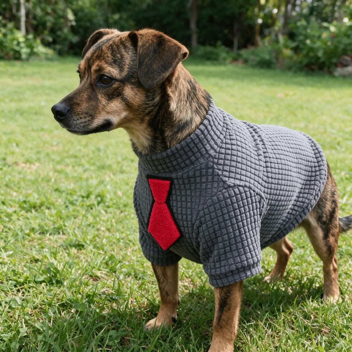 Waffelstrick-Hemd für Haustiere in Rot, Kurzarm-Hemd im Gentleman-Stil für kleine und mittelgroße Haustiere – Detail 4