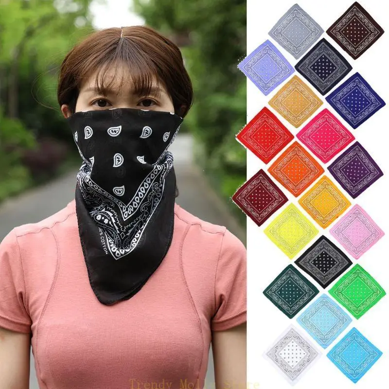 N5KB รูปแบบแปลกใหม่ผ้าโพกหัว Bandana กลางแจ้ง Anti-UV Head Wrap Square Head Kerchief