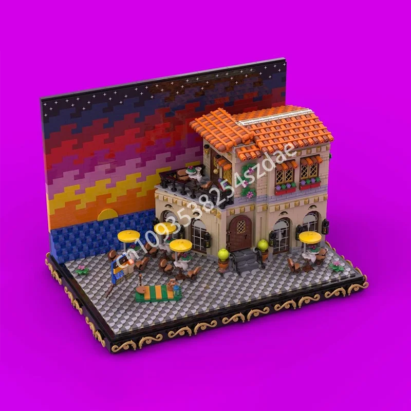 

4198pcs MOC SEASIDE SUNSET DIORAMA Building Blocks collector Christmas toy Gift Construction Solve the problem up Constructing