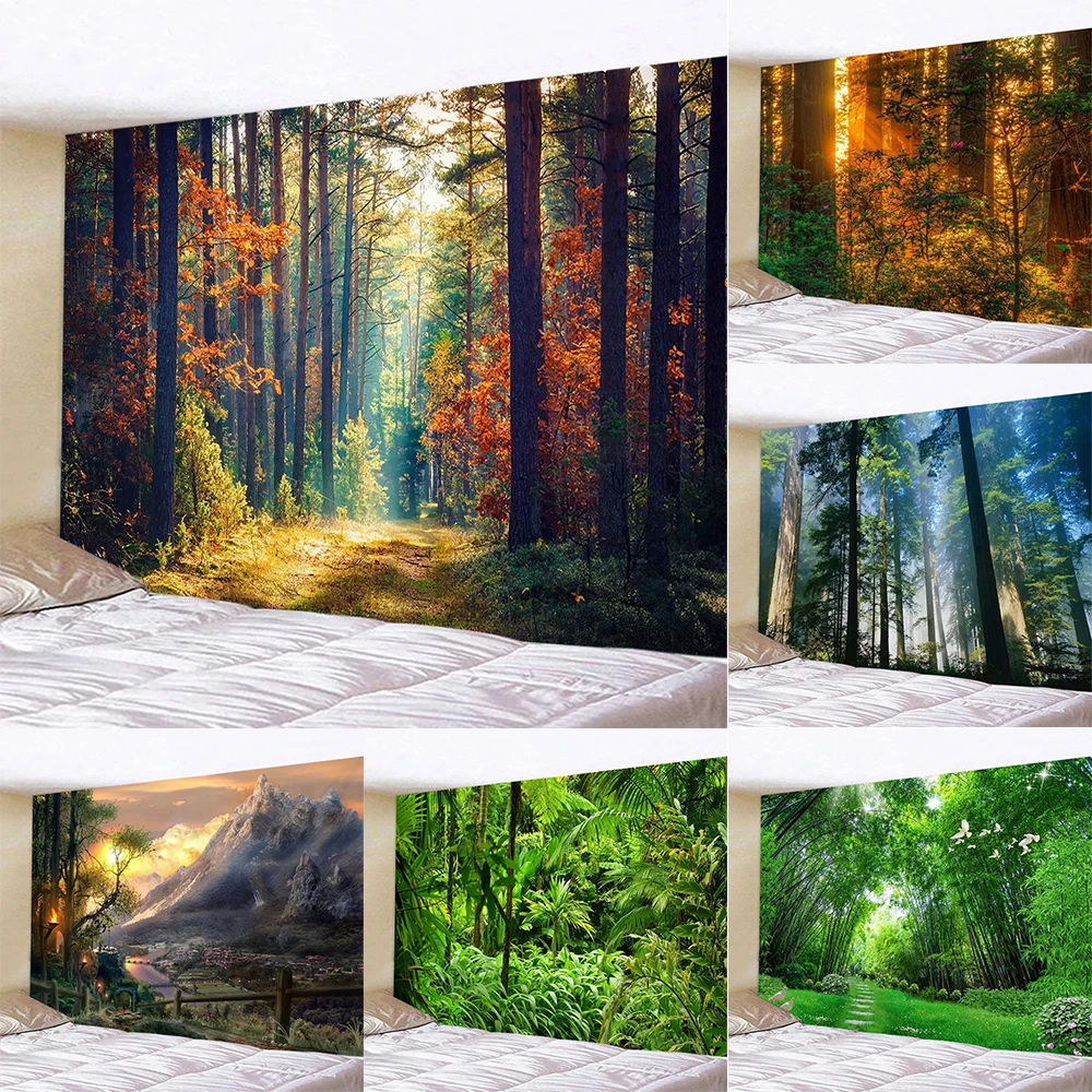 Гора и озеро пейзаж узор подвесная ткань украшение дома комната стена фон ткань гостиная общежитие подвесная ткань