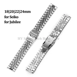 18mm 20mm 22mm 24mm Metal Watch Band for Seiko SKX007 SKX009 for Jubilee Straight End Bracelet Replacement Men Women Watch Strap