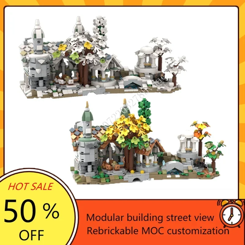 

1188PCS Mini Rivendell and Winter Version Modular MOC Creative street view Model Custom Puzzles DIY Assembly Model Toys Gifts