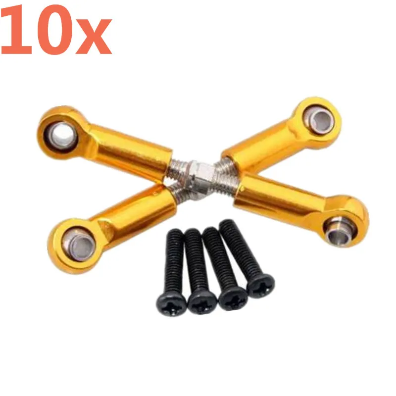 10Pcs WLtoys Upgrade Aluminum Front / Rear &Servo Link(Al.) For RC Car WL toys 1/18 Scale Models RC A959 A969 A979 k929