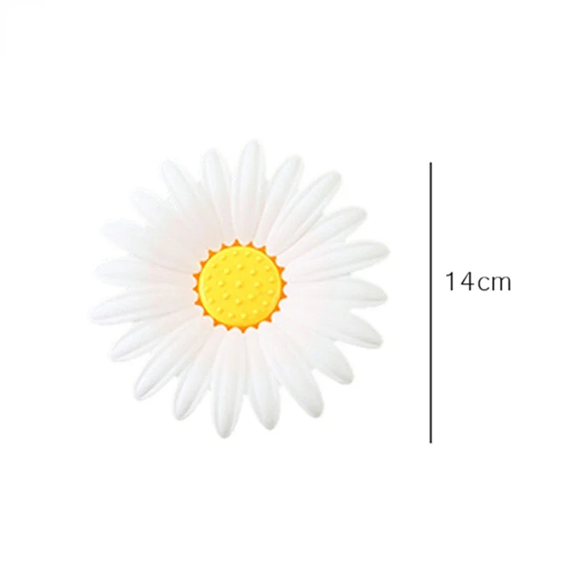 Cute Bathroom Daisy Soap Dish Creative Non-slip Sponge Soap Drain Holder Double Layer Soap Box Bathroom Accessories