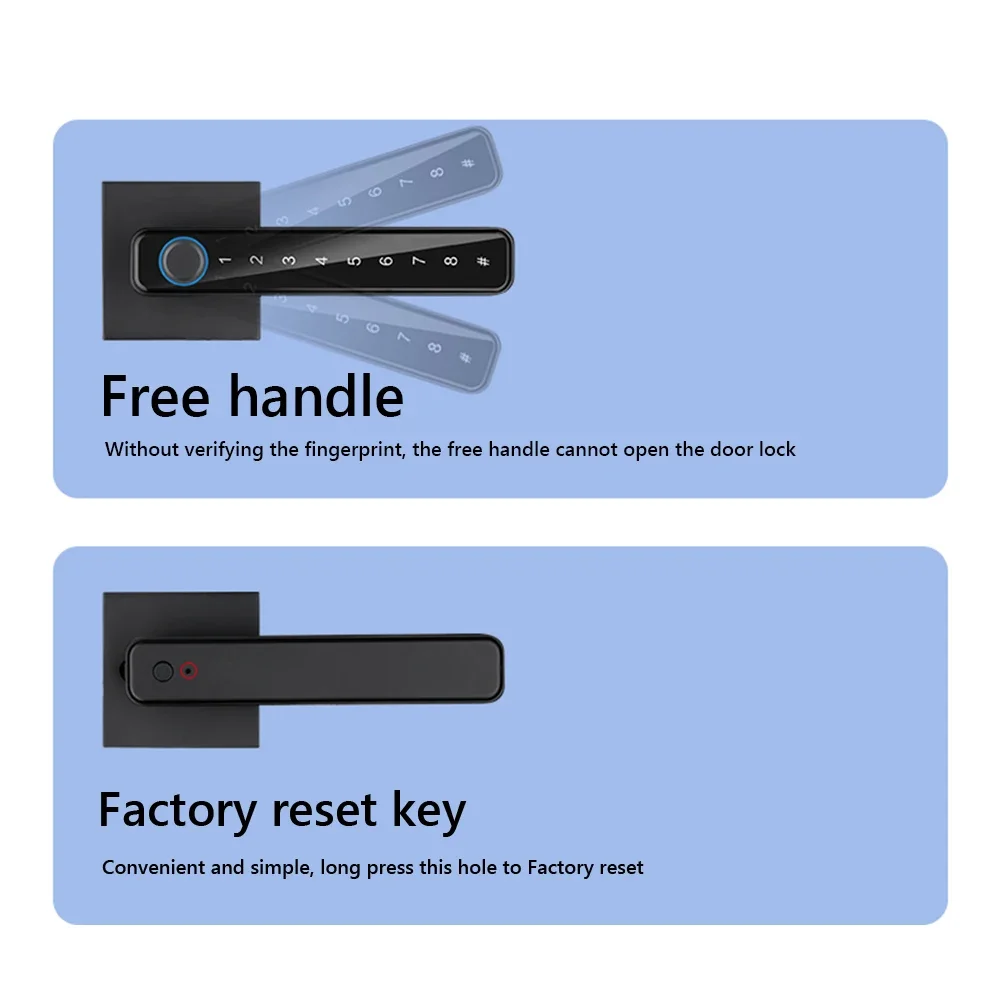 Biometric Fingerprint Smart Home Door Lock Password Electronic Digital Lock TUYA/TTLOCK/No APP Control Entry Door Knobs Lock