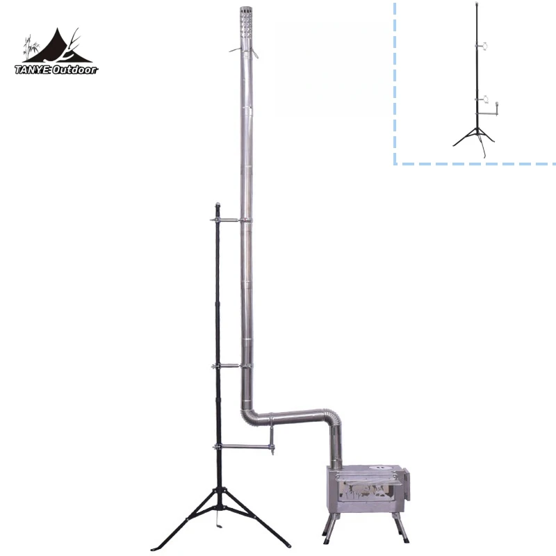 Imagem -02 - Portátil de Suporte Fogão Telescópico Chaminé Isolamento Suporte Outdoor Camping Acessórios Barraca Novo Aço Inoxidável