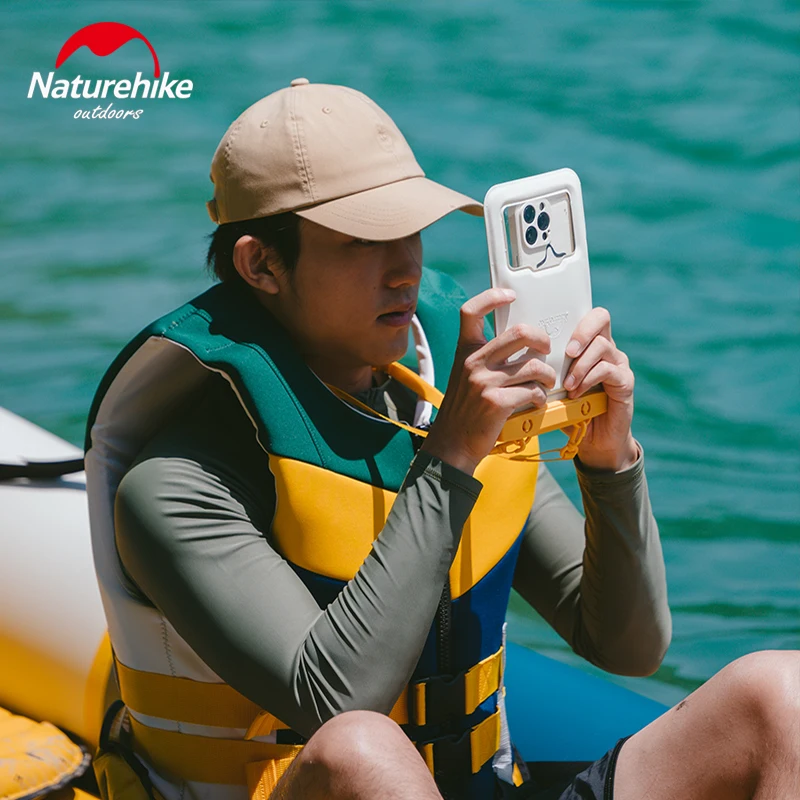 Naturehike ว่ายน้ําโทรศัพท์กระเป๋ากันน้ํา PVC ปิดผนึกกระเป๋ากันน้ําหน้าจอสัมผัสแขวนคอชายหาดตกปลามินิกระเป๋ากันน้ํา