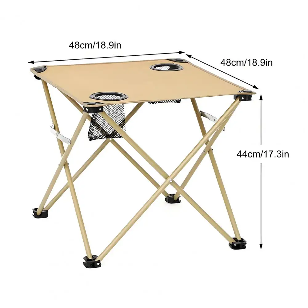 Camping Folding Table Lightweight Waterproof Oxford Roll-Up Table Portable With 2 Cup Holders Tourist Tables For Outdoor Picnic
