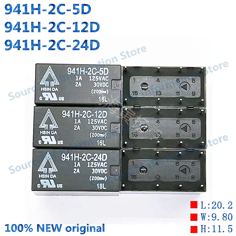 

20PCS Low Power Relay 941H-2C-12D 5V12V24V 1A 8Pin 4078 100% New