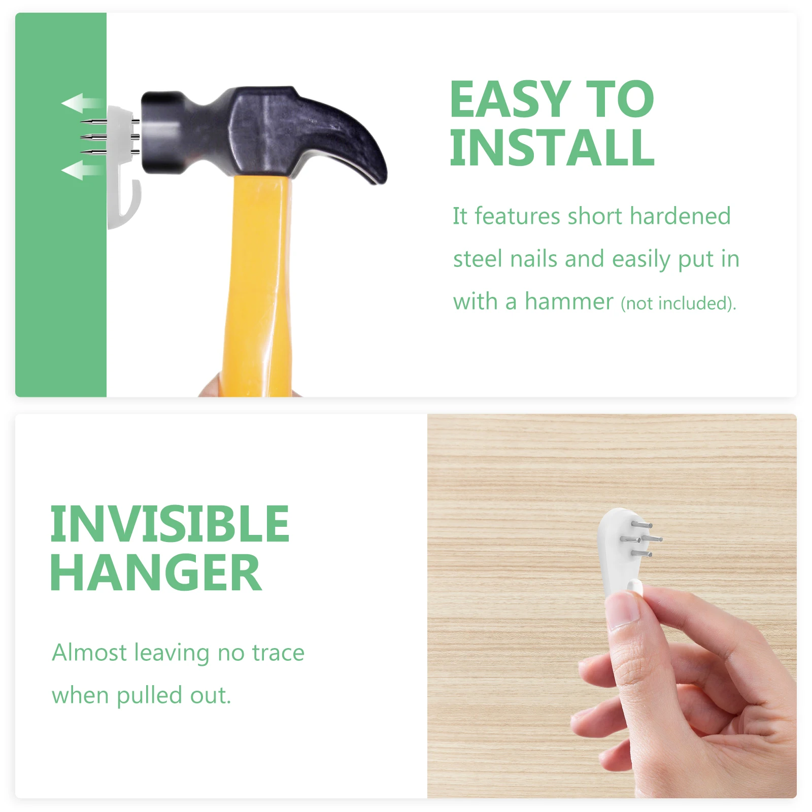 10pcs Photo Frame Hanging Hook Canvas Easel Stand Painting No Trace Photo Frame Nails Wall Concrete Invisible Picture Hangers