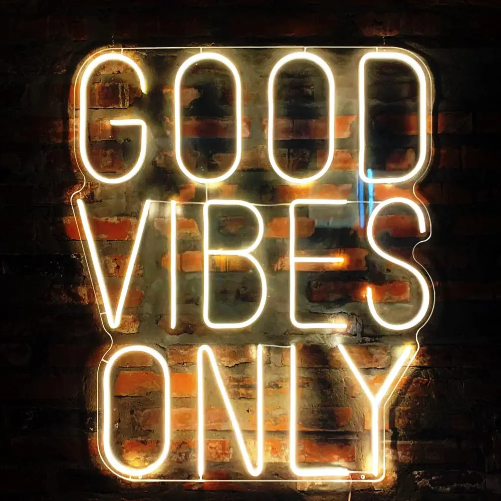 

Good Vibes Only Sign Custom Letter Light Party Wedding Wall Decor Led Luminous Signs Handmade Custom Neon Led Flex Light Sign