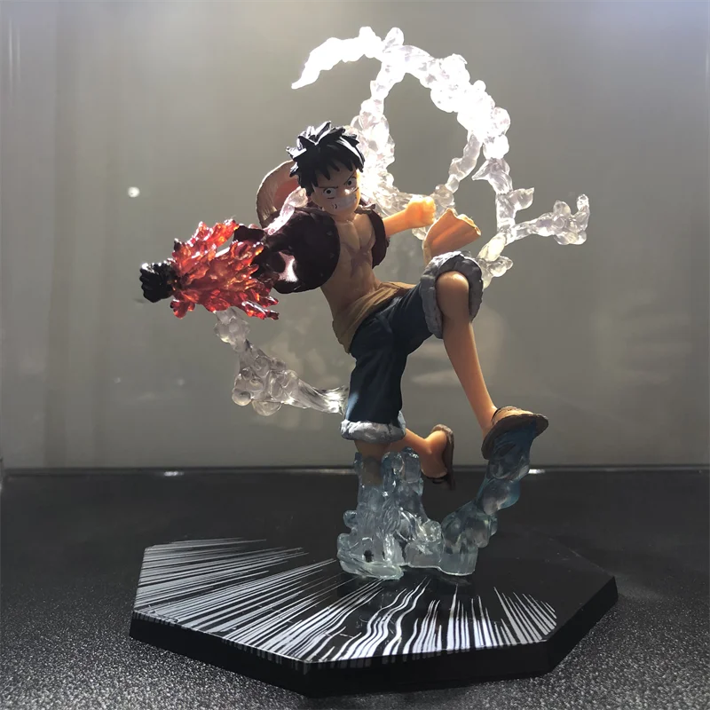 Anime One Piece Monkey·D·Luffy Roronoa Ace Pvc Action Model Collection Cool Stunt Figure Toy Gift 14cm