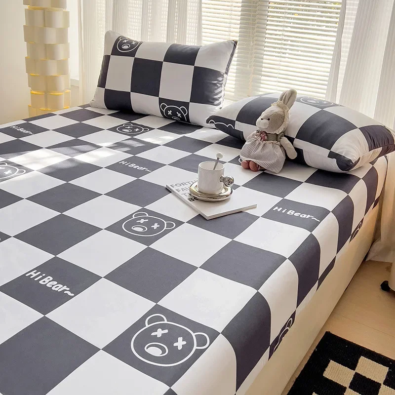 Super Soft Washed Cotton Sheet Three-piece Sheet Bedspread Mattress Protective Cover Unprinted Sheet