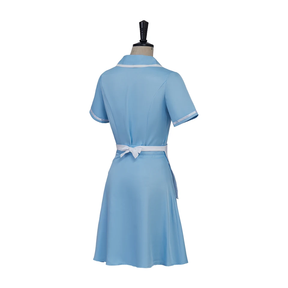 light blue waitress dress Waitress Dress Costume Halloween Uniform Maid Blue Retro Diner Dress Pinup Hostess Rockabilly Outfit