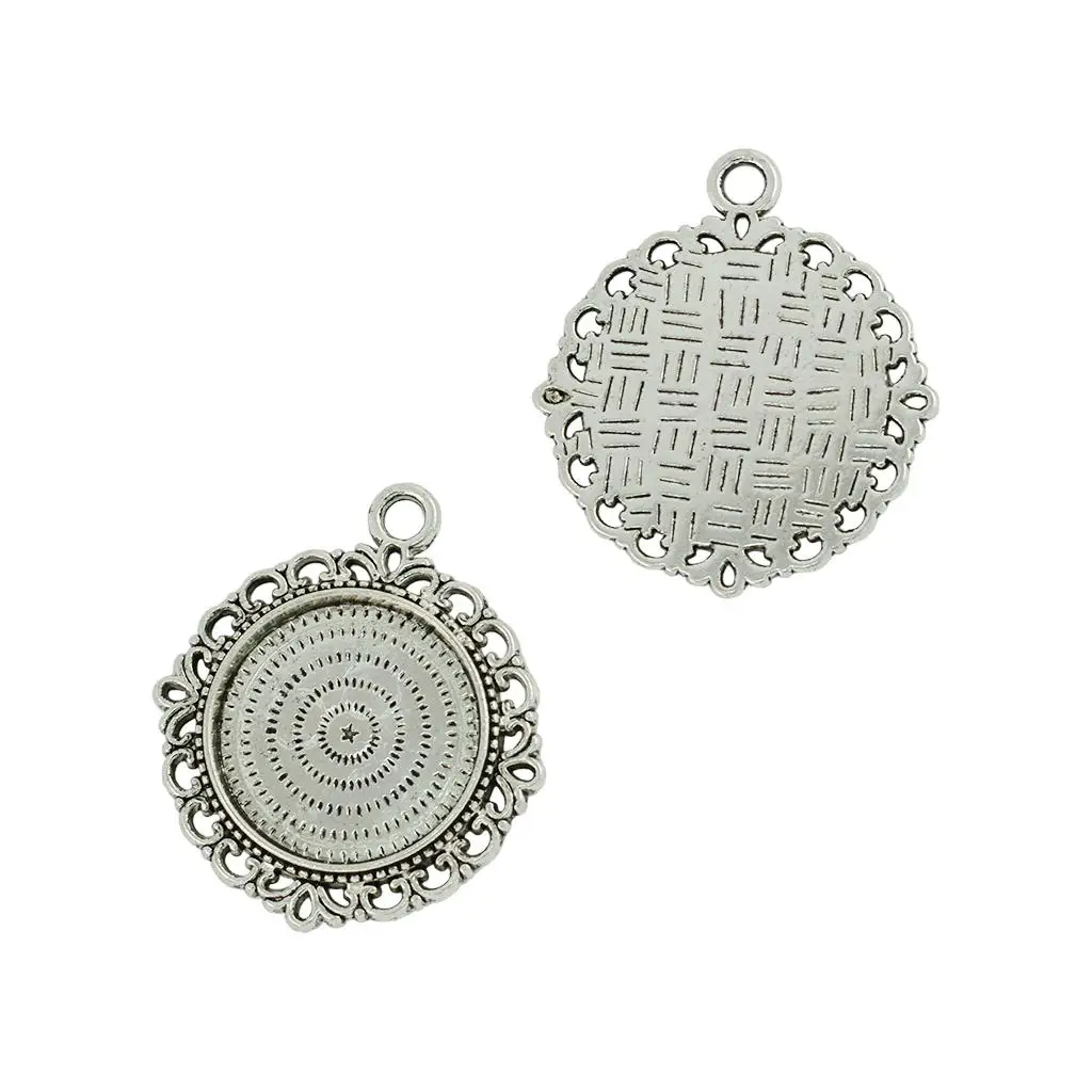 Jewelry Findings Tibetan Silver Blank Pendant Base Necklace Charm Setting for DIY Jewelry Making Accessories