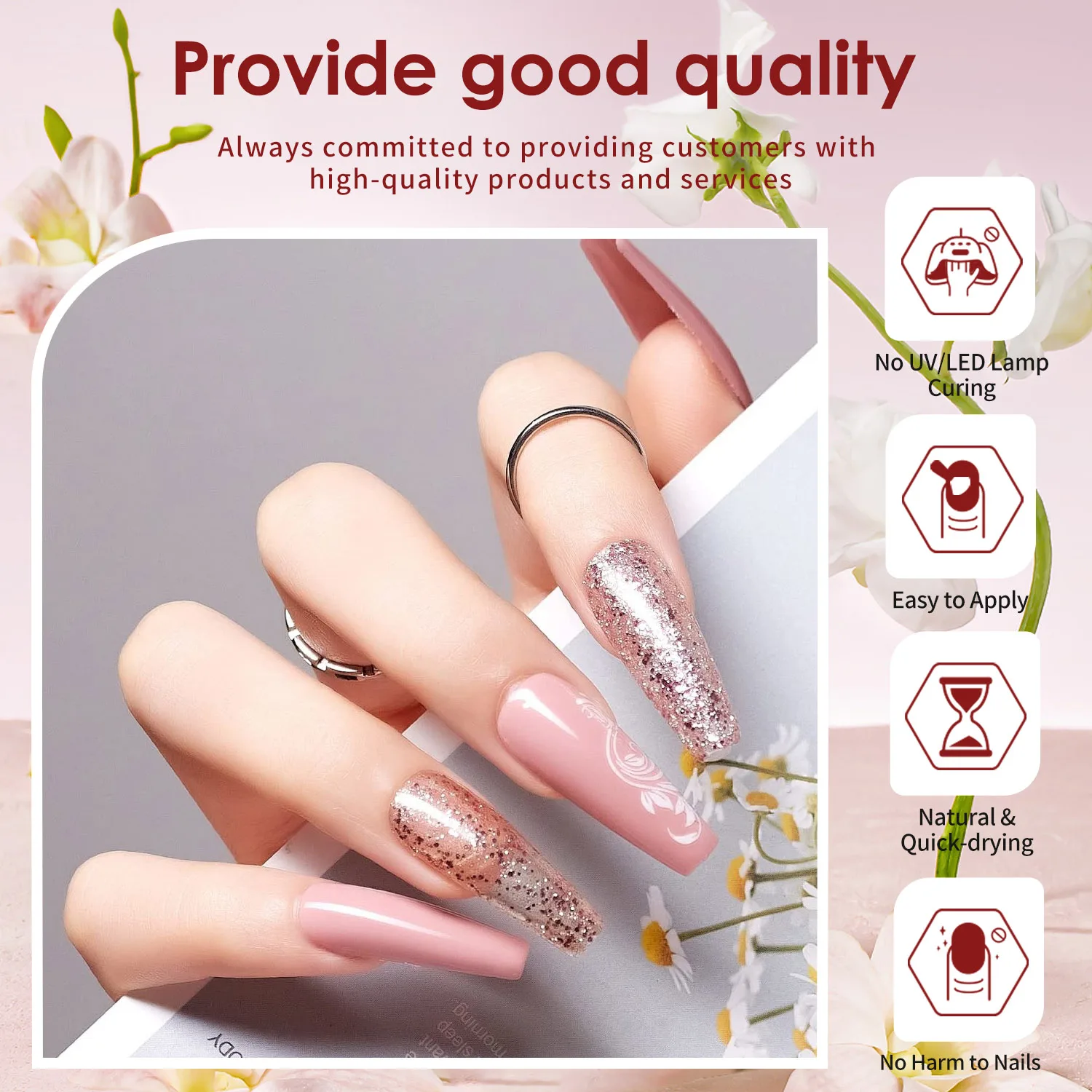 ชุดผงอะคริลิคสำหรับทำเล็บ 6 สี - ชุดออกแบบลายเล็บ DIY สำหรับงานศิลปะเล็บ 3 มิติ, ทำเล็บแบบฝรั่งเศส และงานศิลปะเล็บ