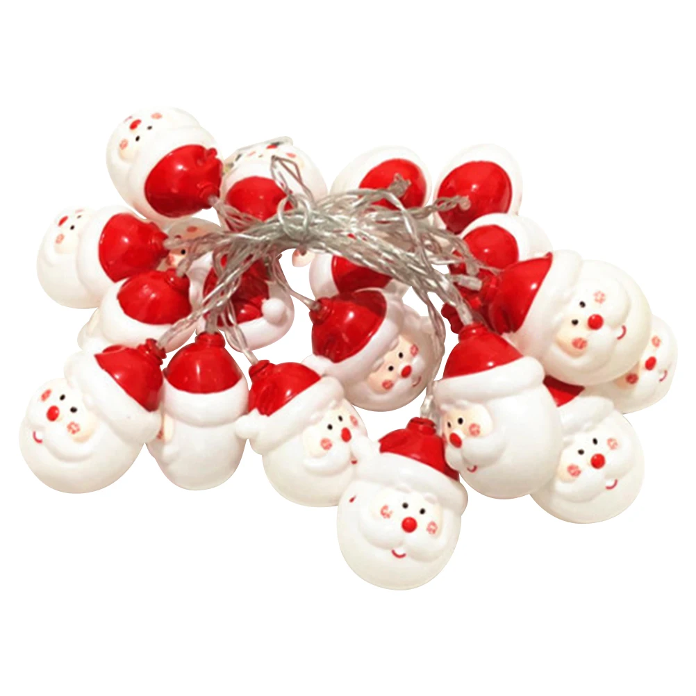 20 LED String Lights Christmas Santa Claus Reusable PVC Material Decorative Bedroom Party Xmas Tree Festive Lighting