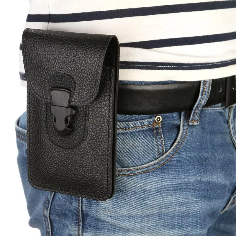 Men Cellphone Loop  Case Props PU Leather Belt Waist Bag Purse Phone Wallet Running Pouch Travel Camping Bags Soft