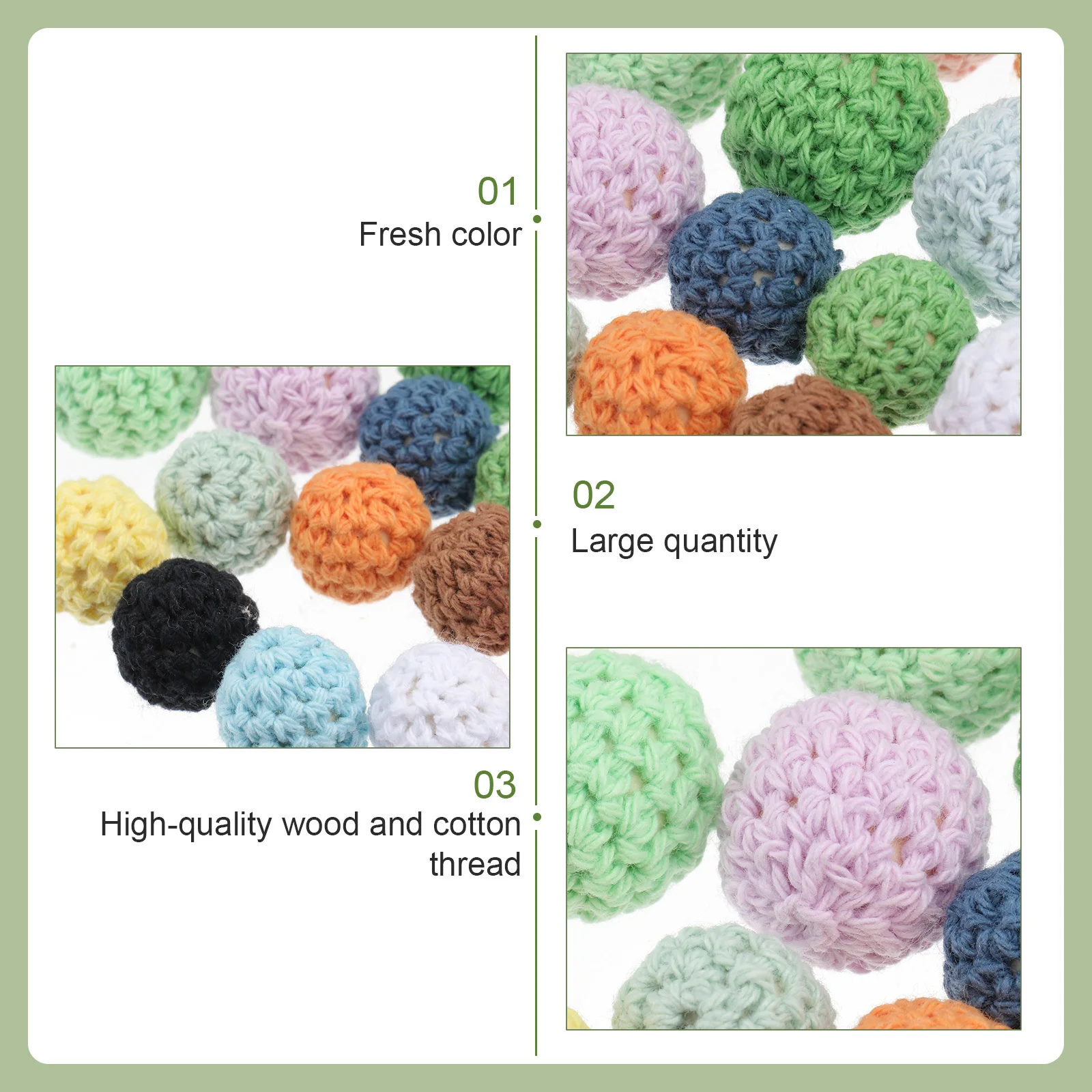 20 قطعة DIY بها بنفسك الكروشيه الحياكة الخرز 16 مللي متر 20 مللي متر خيط القطن المستديرة الكرة ديكور المواد للمجوهرات اليدوية الحرفية حلية رائعة #3