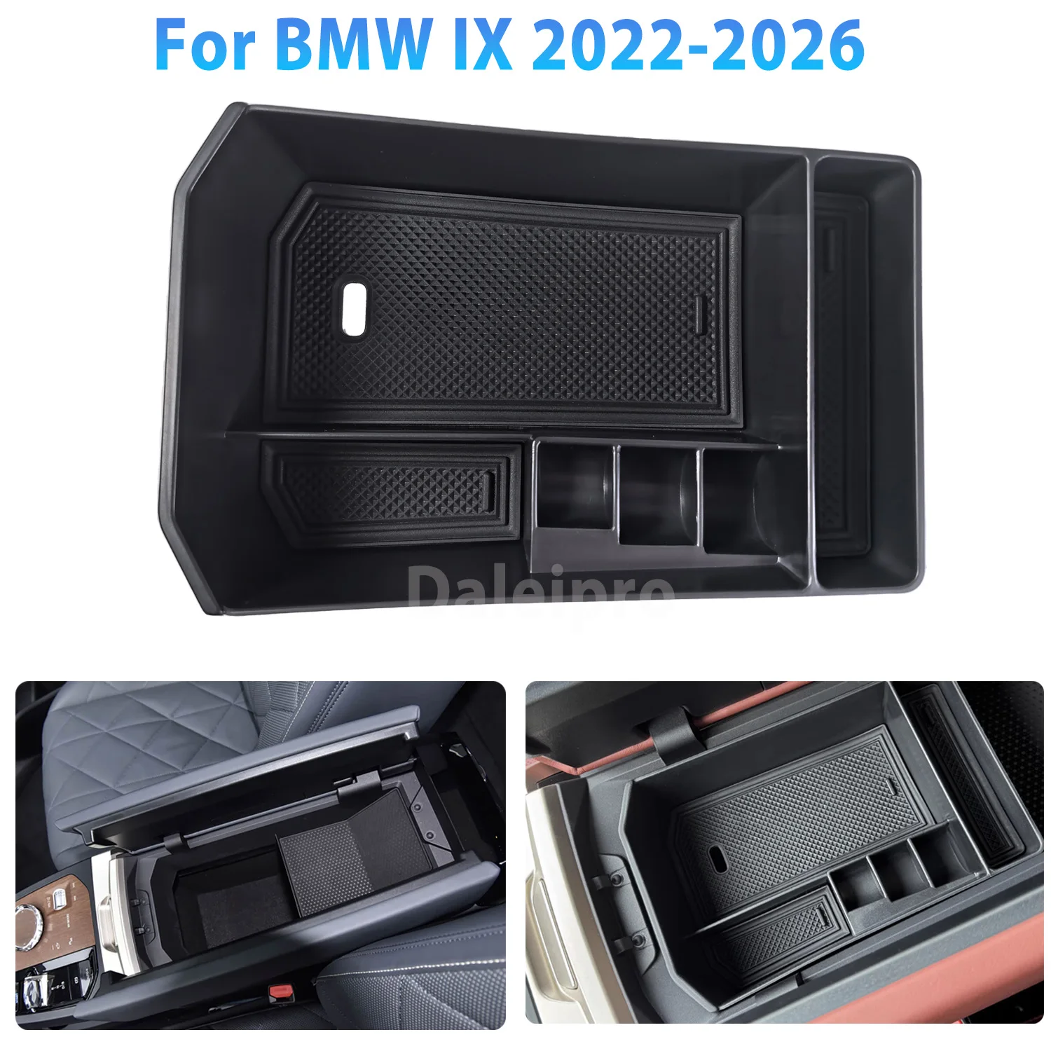 For BMW iX 2022-2024 2025 2026 i20 xDrive Armrest Storage Box Glasses Storage Box Car Center Console Organizer Tray Accessories