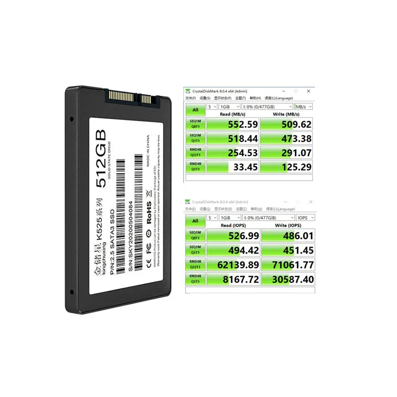 Kingchuxing SSD Sata3 2.5 Solid State Hard Disk 2TB 1TB 512GB 256GB UP to 550MB/s for Laptop Desktop