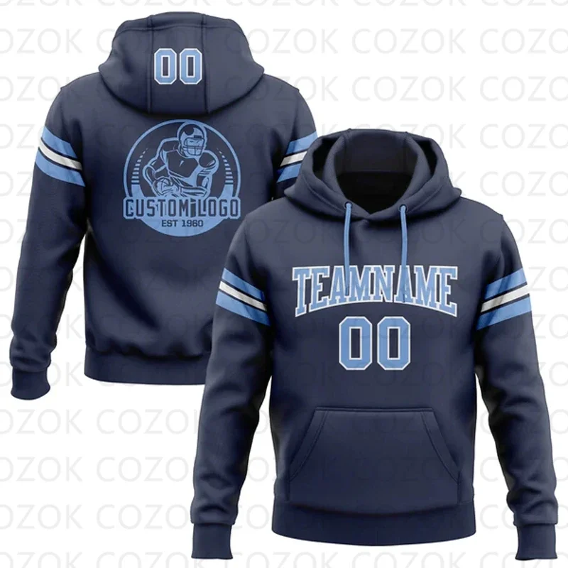 Customized Hoodie Dark Blue Color Jersey 3D Printed  Unisex Pullovers Hoodie Casual Sweatshirts