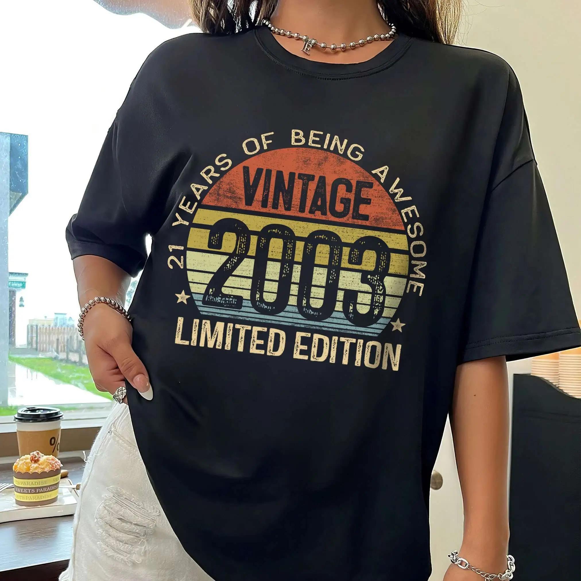 Vintage 2003 Limited Edition 21 Years Of Being Awesome Mens T shirt Retro SweaT Born In Men 21th Birthday Party