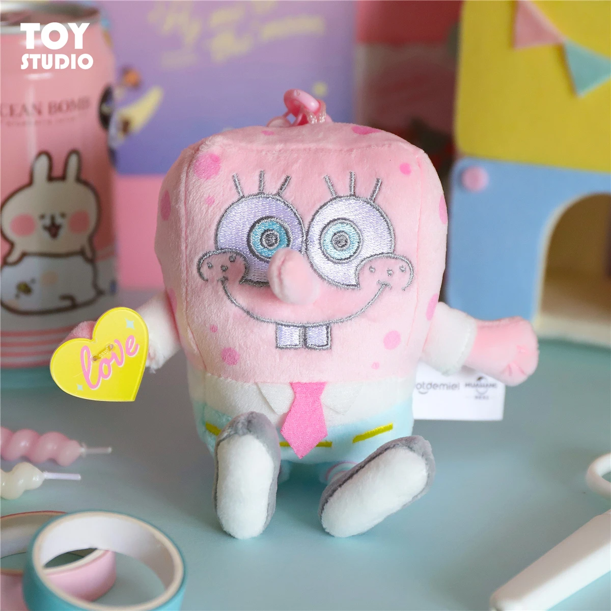 سبونجبوب سكوير بانتس و باتريك ستار كاواي حلقة مفاتيح كرتونية ، ألعاب قطيفة محشوة ، هدية حفلة عيد ميلاد أنيمي للأطفال ، وردي