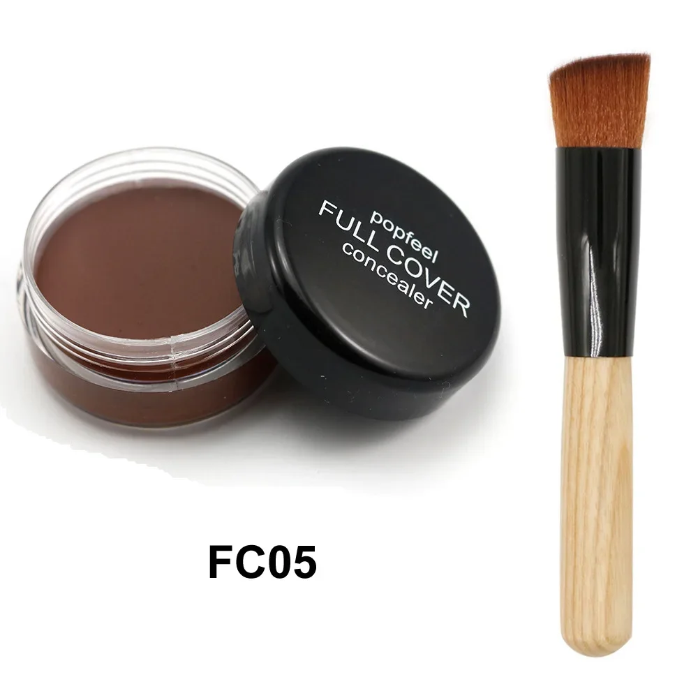 High Qualit Popfeel Matte Contour Concealer+Brush Sets Make Up Freckles Covering for Dark Eye Circles Concealer Cream Cosmetics