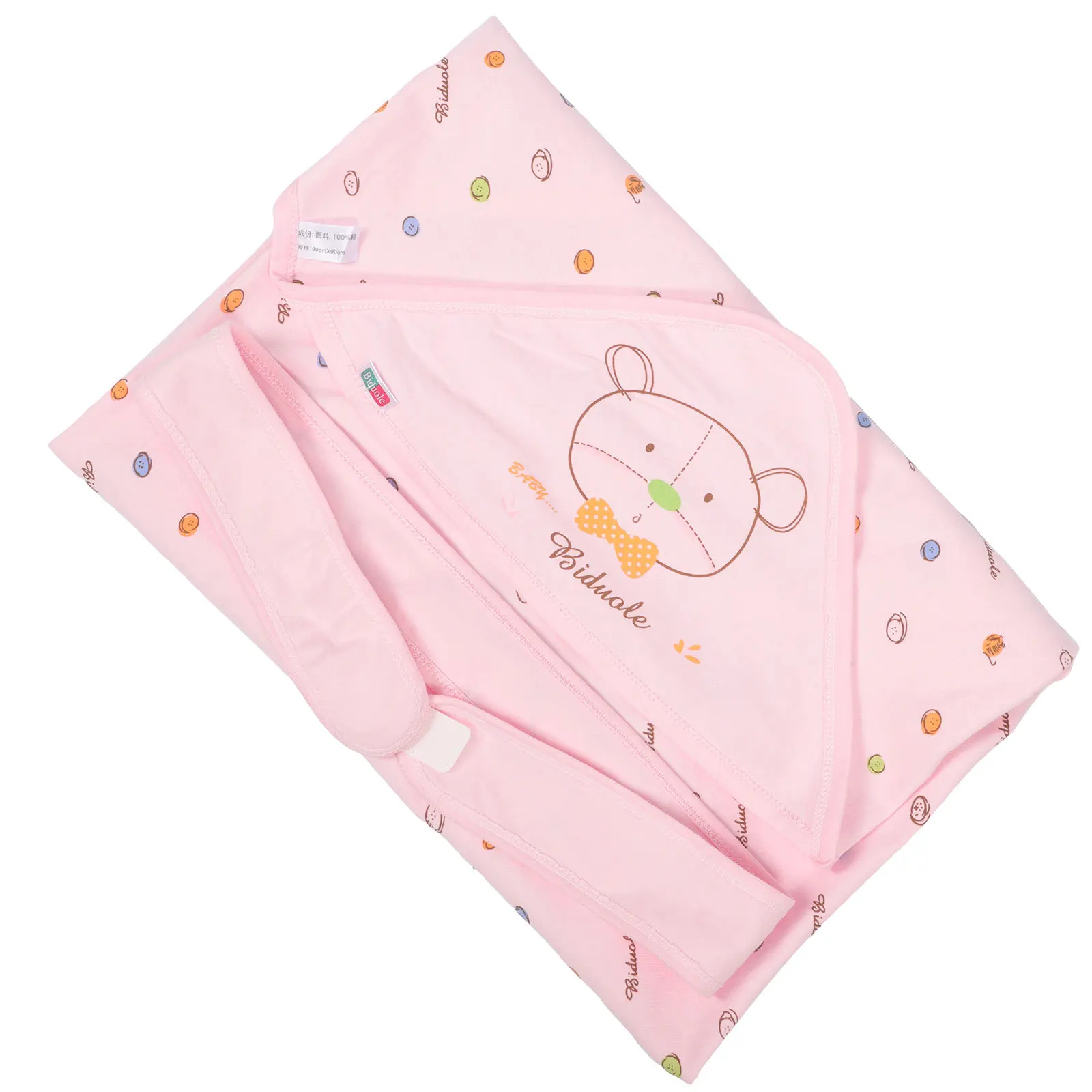 新生児ブランケット ピンク 厚手 暖かい 柔らかい 肌に優しい 幼児用おくるみ服 ラップタオル用品 おくるみ服