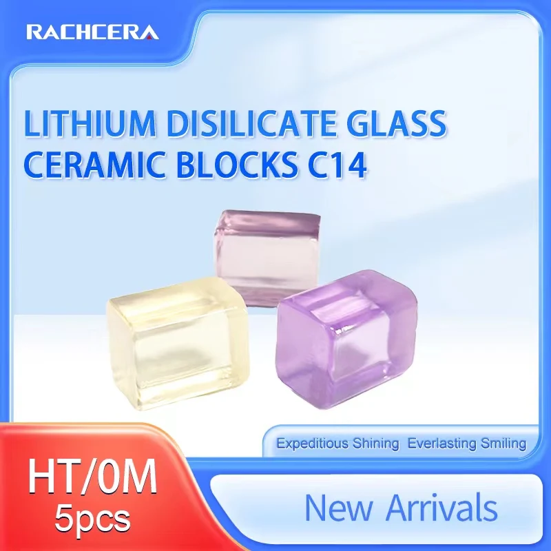 K Upgraded Rachcera Lithium Disilicate C14 Dental Glass Ceramic Blocks 5Pcs/Box
