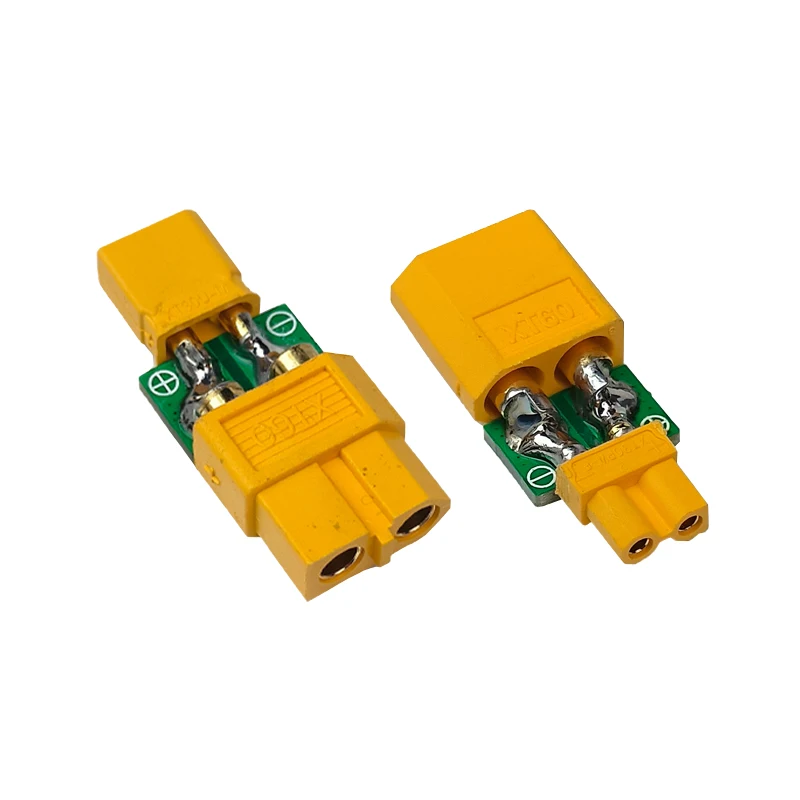 5PCS Model Airplane Battery Adapter XT30 to XT60 Plug Yellow Shell Connector Welded Green PCB Board for RC FPV Drone Accessories