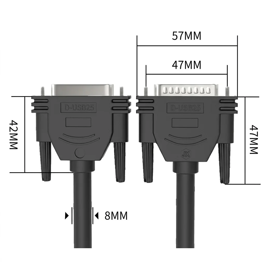 0.5–10 Meters DB37 Pure Copper Connecting Cable, Male-to-Male/Female-to-Female Pin Header Extension Cable, 37-Pin PLC Programmer