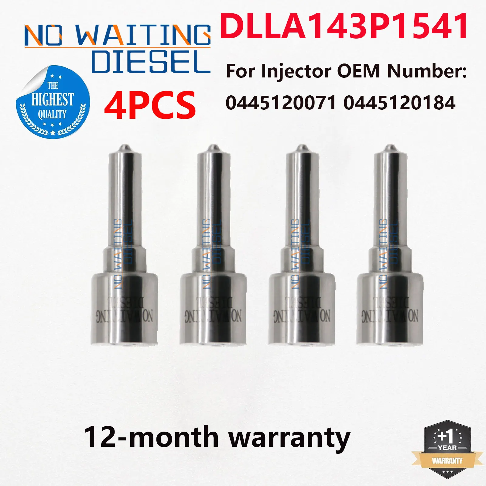 4PCS DLLA143P1541 Fuel Injector Nozzle 0433171951 Automobile Engine Parts 0445120071 0445120184 For Bosch