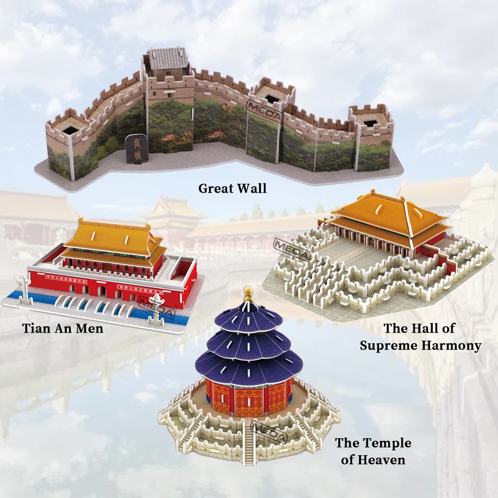 

World Famous Architecture Building 3D Puzzle Paper Model Construction DIY Jigsaw Puzzles Toys for Kids Creative Birthday Gift