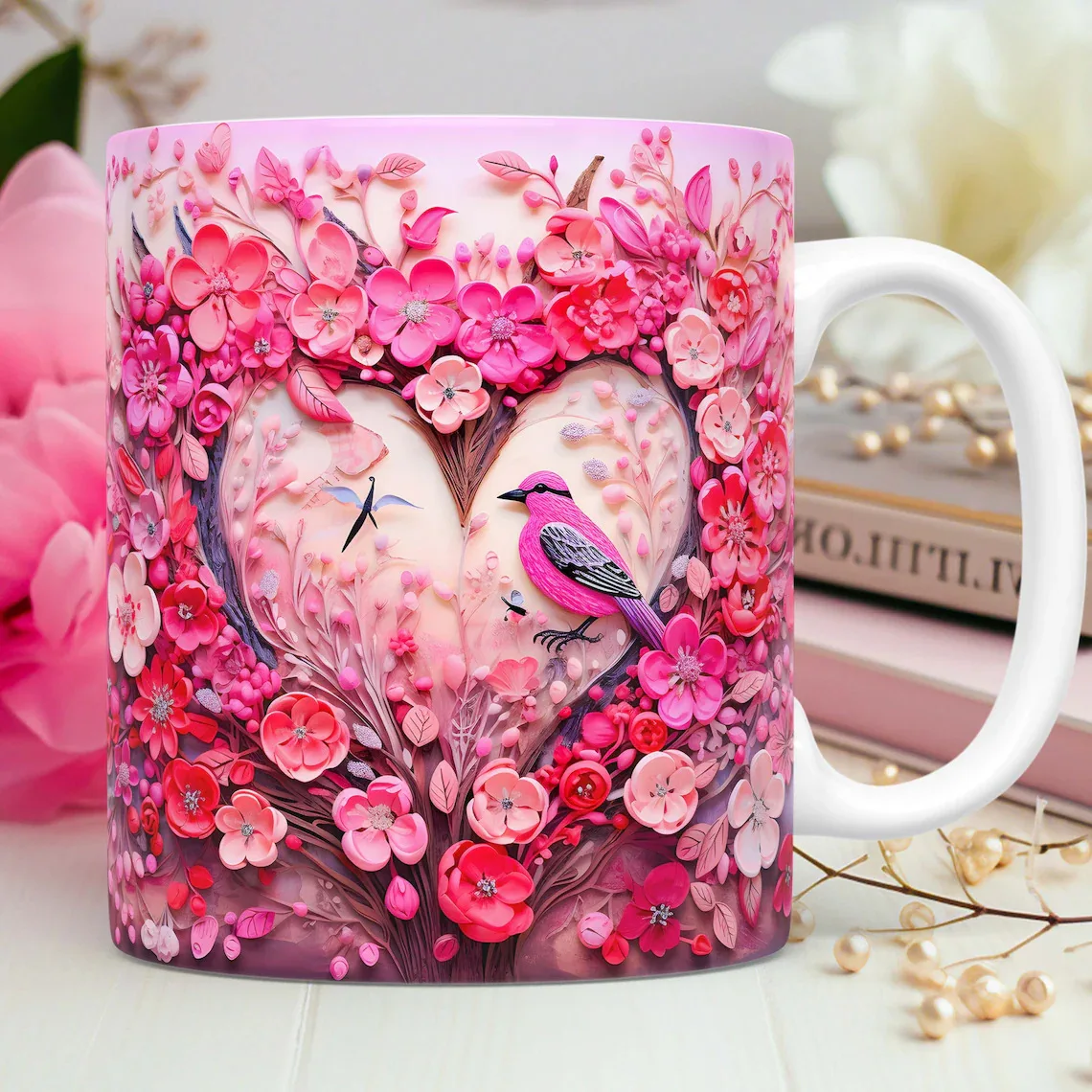 Creatieve mok met liefdesmotief, keramiek, liefdesbeker, cadeau voor moeder of vriendin