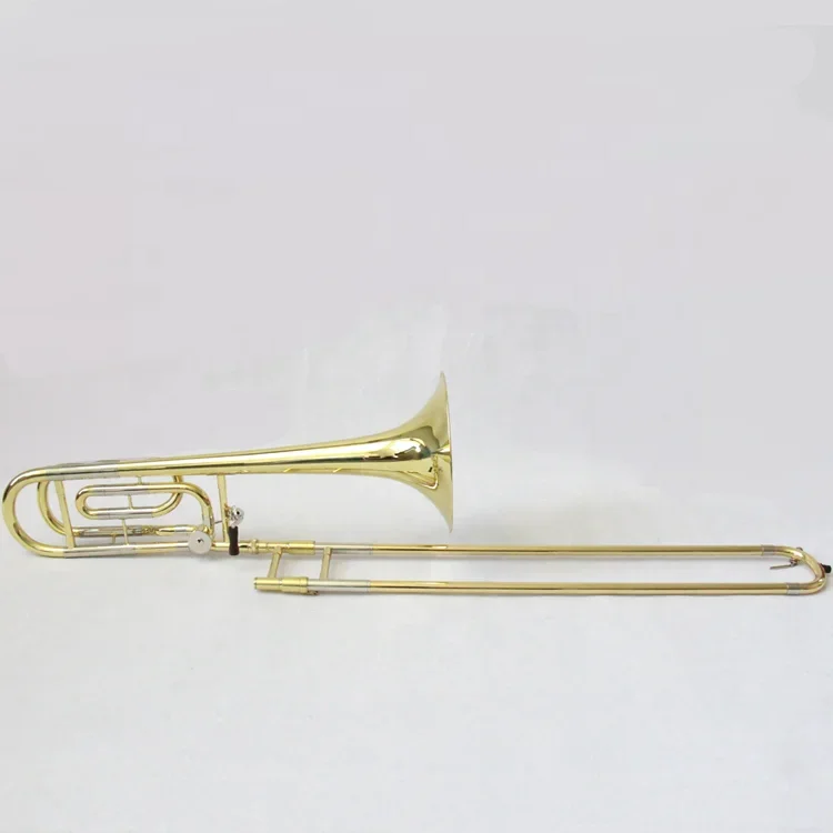 

Chinese factory professional stand trombone tenor musical brass instrument with estuche de trombon and bocal de trombone