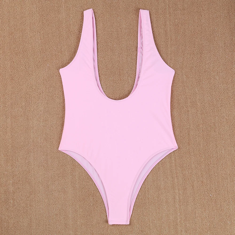 2025 nuevo traje de baño Sexy de una pieza con agujeros, traje de baño de flores sólidas con tiras, traje de baño para mujer, ropa de playa, Monokini sin espalda para verano